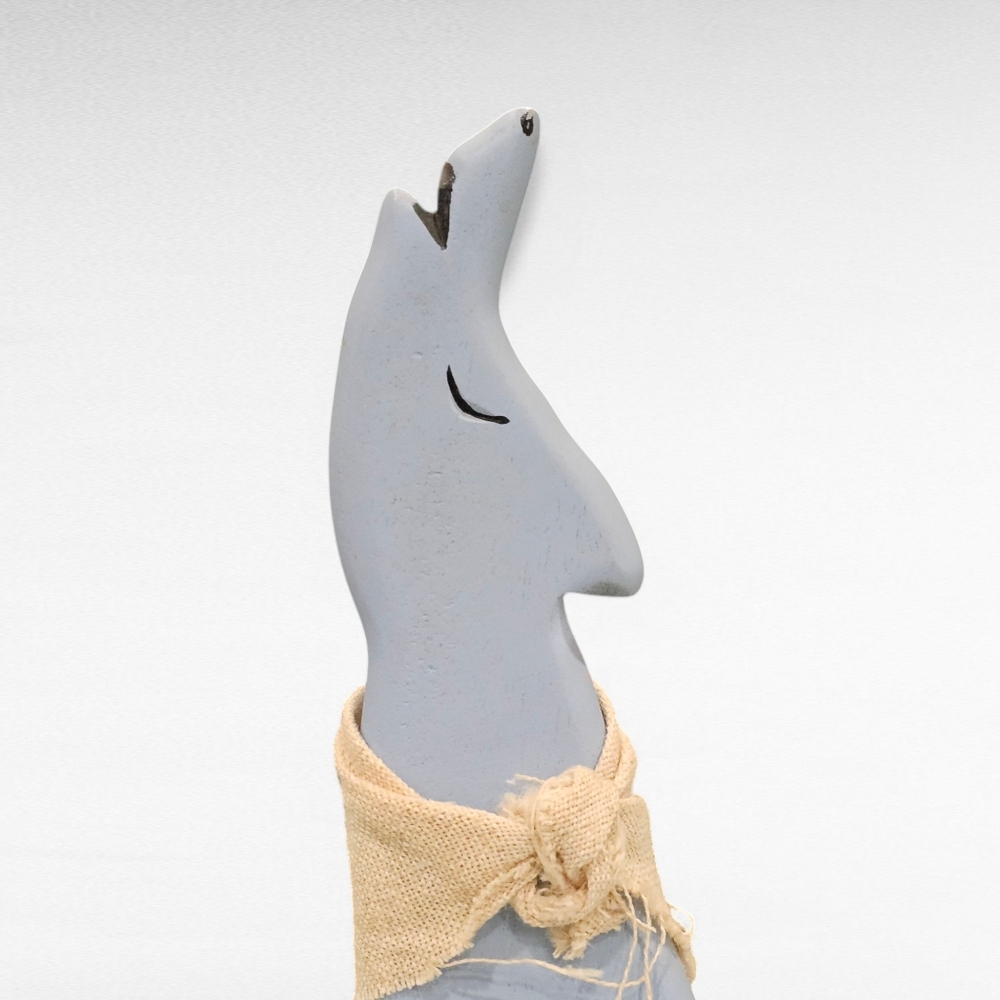 Vintage Howling Coyote Southwest Decor Light Blue Wood 12" - Picture 9 of 14